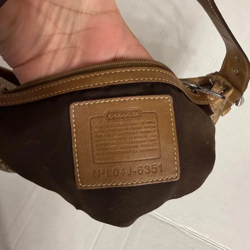 Coach Soho Signature Hobo Jacquard Hand Bag Y2K Brown /Beige - Picture 6 of 6